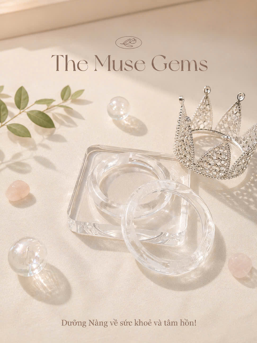 Vòng Thạch anh Trắng tự nhiên nhà Muse